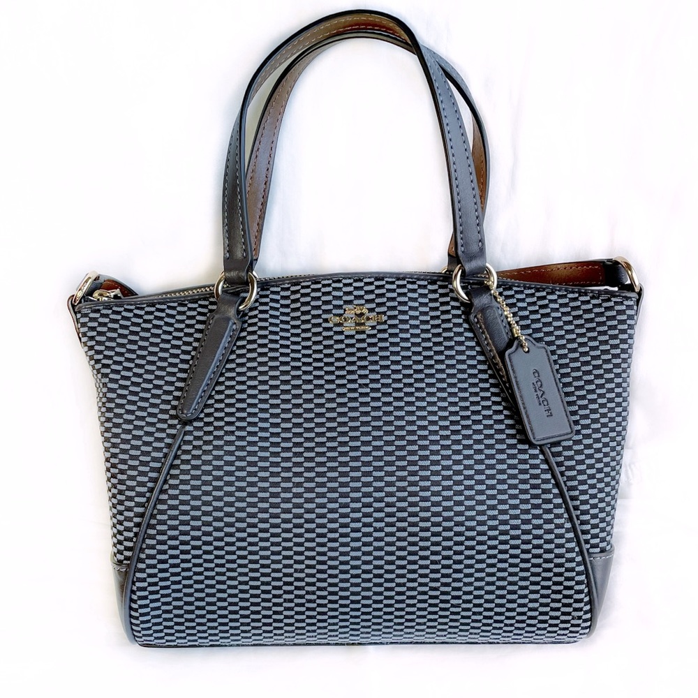 NWT Coach Mini Kelsey Legacy Jacquard Satchel Blue Multi